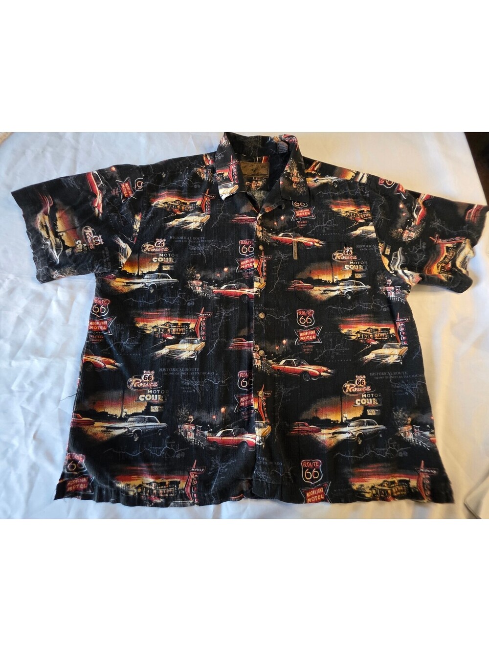 North River XL Vintage Route 66 Themed Button-Up Shirt